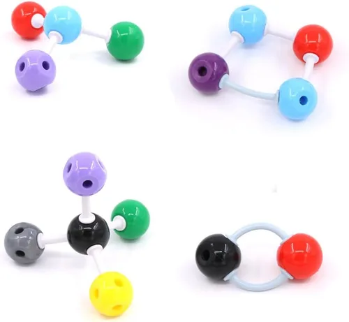 Miniatura 4 de Swpeet Kit de modelo molecular de 178 piezas para profesor de modelo molecular inorgánico y orgánico y 16 años y más adolescentes, 69 átomos, 30