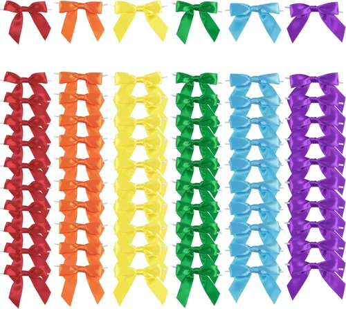 Miniatura 14 de AIMUDI Lazos de otoño de 5 colores, lazos de satén de color naranja quemado prefabricados de 3.5 pulgadas para Acción de Gracias, Halloween, boda