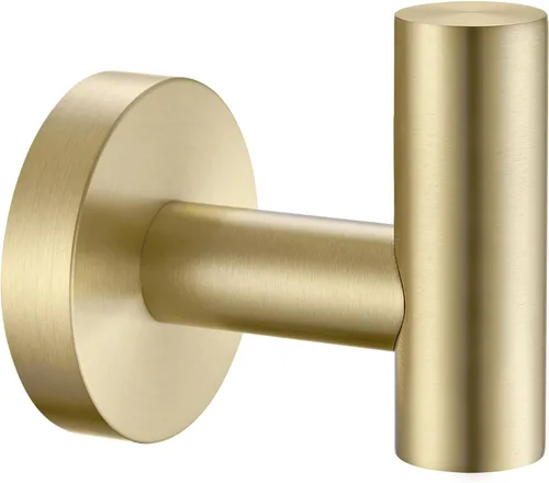 Miniatura 13 de Gancho de Toalla Angle Simple 2 Piezas, Oro y Negro, Soporte de Acero Inoxidable para Baño y Bata, Cuchillo Redondo para Toalla de Mano, Montado