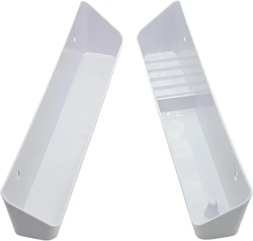 Miniatura 4 de Juego de bandejas delanteras para fregadero de cocina de 11 pulgadas, juego de bandejas de plástico de polímero de 11 pulgadas, color blanco