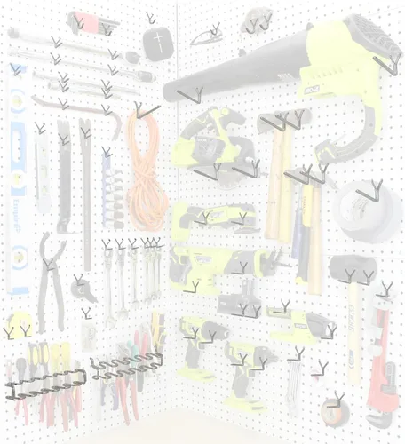 Miniatura 3 de Ganchos para tablero de clavijas para colgar herramientas surtidas – Kit de accesorios de organización de herramientas – Juego de organizador