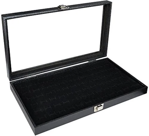 Miniatura 2 de Phuchema - Gemelos con parte superior de cristal, color negro, vitrina organizadora de almacenamiento (versión estándar)