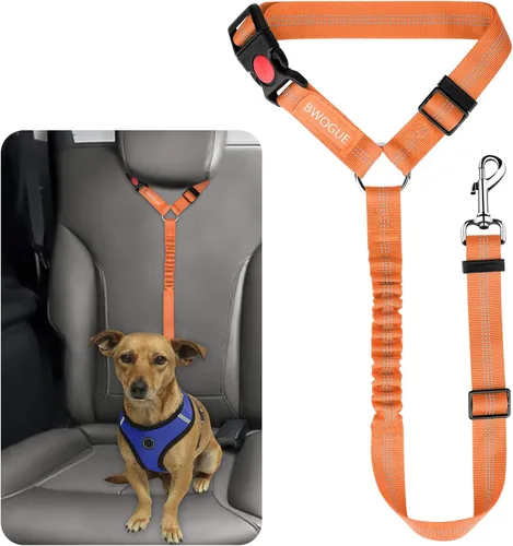 Miniatura 8 de BWOGUE Arnés de cinturón de seguridad para mascotas, cinturón de seguridad ajustable para reposacabezas de coche, arnés de cinturón de seguridad