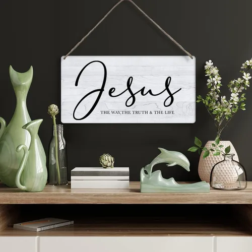 Miniatura 5 de Versículo bíblico para decoración de pared para el hogar, letrero de madera rústico para colgar en la pared, letrero religioso cristiano de madera