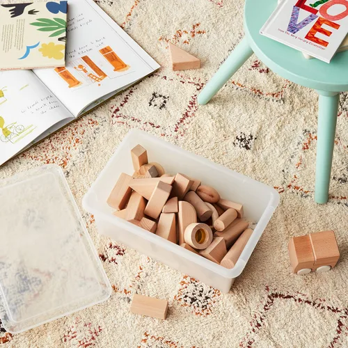 Miniatura 6 de ECR4Kids Cubo de almacenamiento con tapa, organización multiusos, surtido, 10 piezas