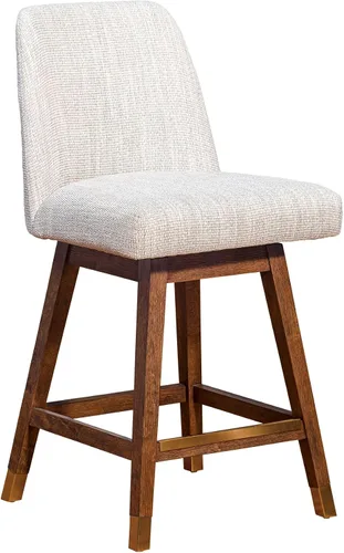 Miniatura 18 de Armen Living Sicily Modern Farmhouse Taburete giratorio de madera negra de 30 pulgadas de altura de asiento para encimera de isla de cocina en tela