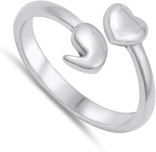 Miniatura 2 de My Story Mental Health Project - Anillo de plata de ley 925 con forma de corazón, tamaño 4-10