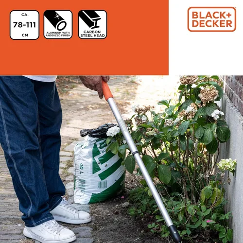 Miniatura 6 de Black+Decker Rastrillo telescópico 30.7-43.7 in mango de aluminio y cabeza de acero al carbono inoxidable