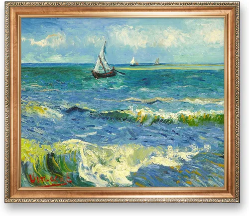 Miniatura 156 de A&T ARTWORK Noche estrellada sobre el Ródano de Vincent Van Gogh. Tamaño del marco: 36 x 30 pulgadas, tamaño de la imagen: 30 x 24 pulgadas