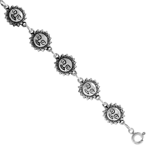 Miniatura 2 de Delicada pulsera de plata de ley para mujeres y niñas de 12 de ancho y 7.5 pulgadas de largo, Plata de ley
