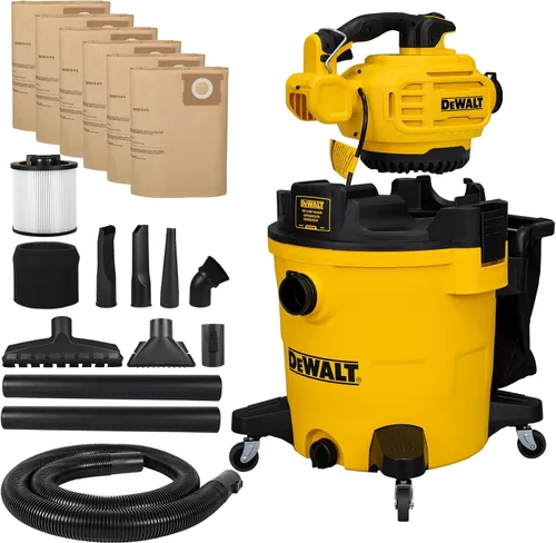 Miniatura 9 de DEWALT Aspiradora de taller húmeda y seca con soplador de hojas desmontable, aspiradora de taller húmeda y seca de 12 galones con bolsa