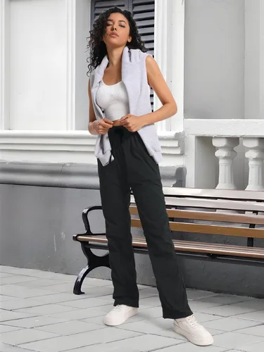 Miniatura 8 de SEVEGO Pantalones de entrepierna alta para mujeres de 76,2 cm/81,28 cm/86,36 cm/91,44 cm, ligeros para estudio de baile, con arrugues, pantalones