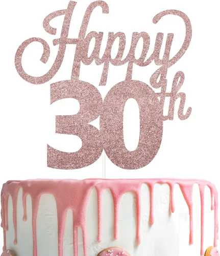 Miniatura 53 de LINGTEER - Decoración para pastel con texto "Happy Birthday 100", color negro
