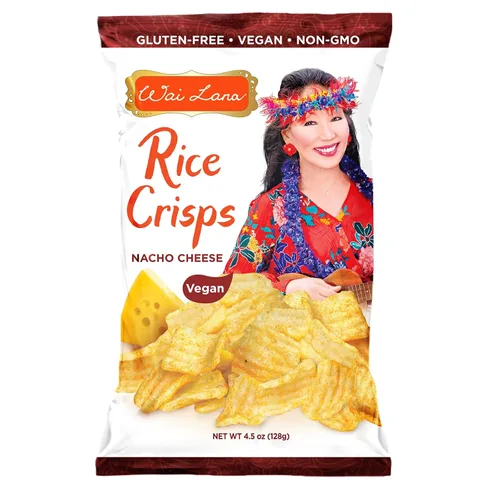 Miniatura 12 de Wai Lana Chips Rice Crisps - Queso Nacho, sin gluten, vegano, sin OMG, 2.65 oz (12 unidades)