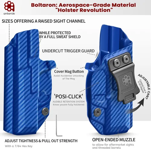 Miniatura 5 de Amberide IWB Funda Kydex para SIG Sauer P365 / P365 SAS / P365X, transporte oculto, opciones MOS y no MOS disponibles, inclinación ajustable