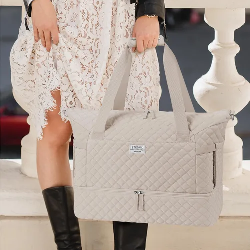Miniatura 6 de Bolsos Weekender para mujer, Caqui, Bolsa de viaje