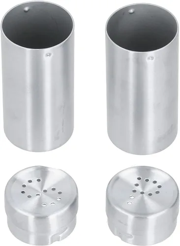 Miniatura 8 de Juego de salero y pimentero, coctelera de especias de acero inoxidable, fácil de limpiar y rellenar, latas de condimento en polvo con tapa, diseño