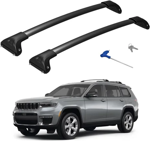Miniatura 11 de Barras transversales para portaequipajes compatibles con Jeep Grand Cherokee Altitude & SRT y Trackhawk 2011-2022 con molduras negras para techo