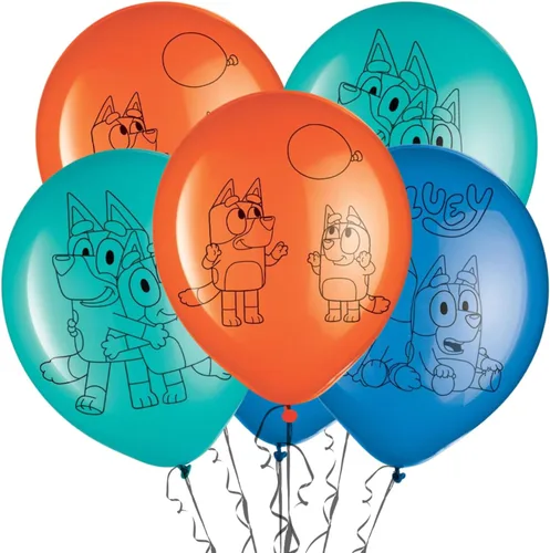 Globos de látex multicolor inspirados en el azul, 12 pulgadas (6 unidades), decoraciones de fiesta divertidas, duraderas y ecológicas para
