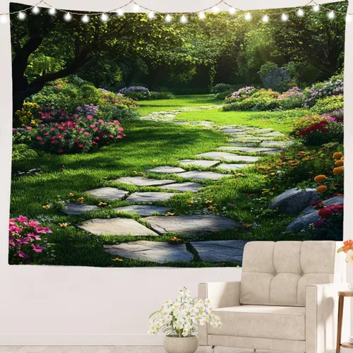 Miniatura 54 de Batmerry Abstract Repeat Polyester Tapestry, Tiled Directional Lightweight Wall Hanging High-Definition Print Backdrop For Dorm Room Bedroom Living