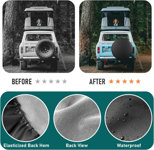 Miniatura 6 de Cubierta de neumático de repuesto, protectores de neumáticos impermeables, ajuste universal para Jeep, Trailer, RV, SUV, camión y muchos vehículos.