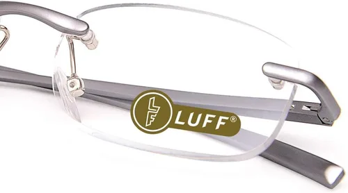 LUFF Anteojos de lectura sin montura ultra ligeros con marco de metal para hombres y mujeres con bisagra de resorte