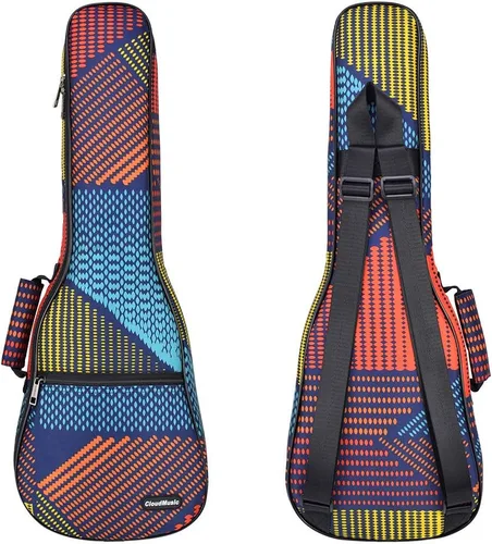 Miniatura 9 de CLOUDMUSIC Estuche para ukelele Bolsa de concierto Mochila acolchada para soprano 21 pulgadas (Soprano, Negro)