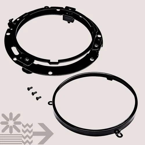 Miniatura 8 de True Mods - Soporte de montaje de anillo redondo negro de 7 pulgadas para faros delanteros compatible con Harley Davidson Road King Electra Glide
