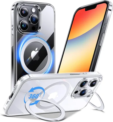 Miniatura 18 de Anqrp Funda transparente con función atril magnética con junta tórica para iPhone 12/12 Pro, compatible con Mag-Safe, de grado militar, reforzada