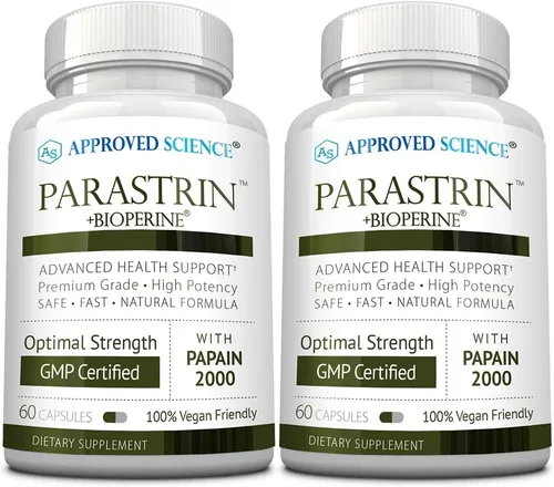 Miniatura 8 de Approved Science Parastrin - 60 Cápsulas - Nuez negra, bulbo de ajo, papaína 2000, BioPerine - Vegano