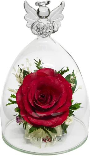 Fiora Flower | Rosas reales de larga duración en un jarrón sellado, dura hasta 5 años, regalo único Rojo