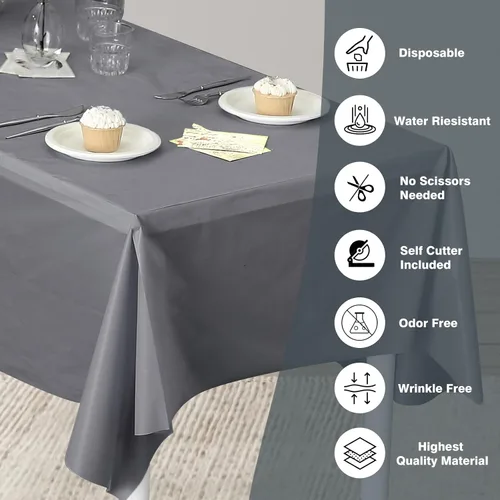 Miniatura 134 de Rollo de plástico para cubierta de mesa color verde manzana, 40 pulgadas x 100 pies, rollo de plástico resistente para cubierta de mesa de banquetes