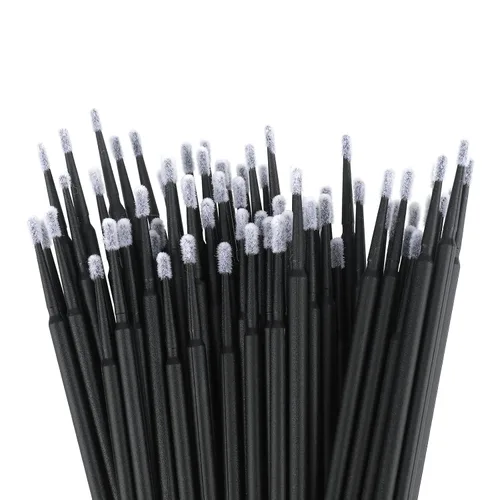 Miniatura 4 de G2PLUS Micro Hisopos - 100 piezas Hisopos de Algodón para Maquillaje, Aplicadores Desechables Negros Cepillo para Uñas, Delineador de Ojos