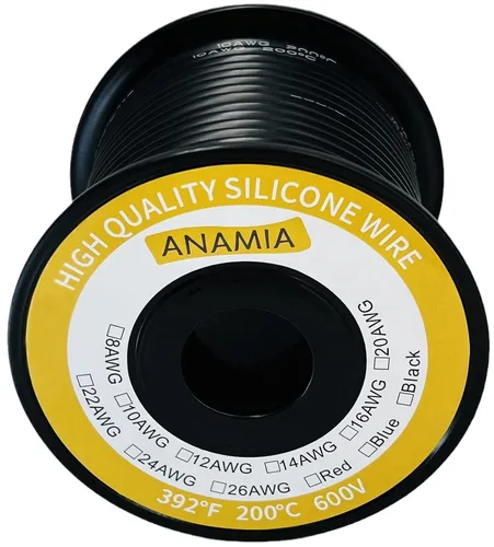 Miniatura 23 de ANAMIA - Alambre de silicona flexible de calibre 6, 6 AWG, conductor de cobre estañado de 3200 * 0.08mm, trenzado de alta temperatura para batería
