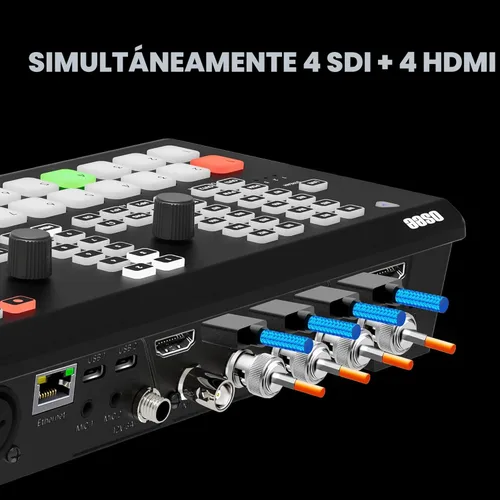 Miniatura 2 de Osee GoStream Duet 8 ISO, conmutador de video de 8 canales con 4 4K-HDMI, 4 SDI y 4 NDI HX/ 4 SRT/4 RTMP/2 Webcam. 2 XLR Audio, 8 diseños, grabación