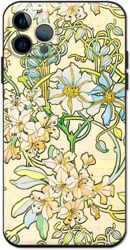 Miniatura 32 de Berkin Arts Funda de silicona compatible con iPhone 12 con protector de pantalla de flores ornamentales intrincadas rosas