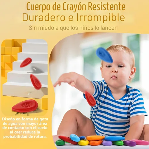 Miniatura 4 de Four Candies - Crayones para niños pequeños, no tóxicos, lavables, irrompibles y fáciles de agarrar, perfectos para manos pequeñas, colorantes y 24
