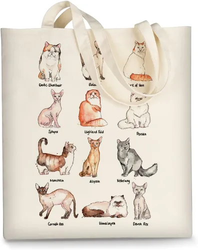 Miniatura 9 de Bolsa de lona AUSVKAI estética para mujer, lindas bolsas de tela reutilizables de algodón para compras, playa, comestibles