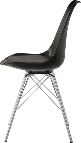 Miniatura 7 de Coaster Home Furnishings - Juniper - Sillas de comedor sin brazos con tapicería de cuero sintético suave y patas cromadas - Cocina y comedor