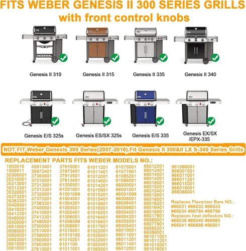 Miniatura 47 de SafBbcue 7508 - Juego de 3 tubos de acero inoxidable de 28 pulgadas para Weber Genesis Silver B/C Gold B/C Spirit 700 Spirit E-310/320 con control