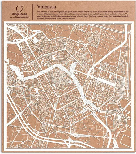 Miniatura 97 de O3 Design Studio Aberdeen - Mapa de papel cortado en papel blanco de 12 x 12 pulgadas