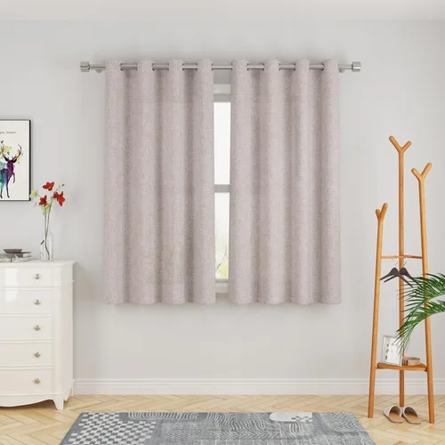 Miniatura 26 de UPOPO Cortinas de niveles de cocina negras de privacidad de lino texturizado de 24 pulgadas de largo, cortinas de café sobre el fregadero, cortinas