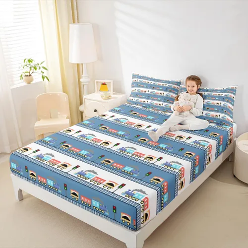 Miniatura 45 de Erosebridal Sábana bajera ajustable con estampado de fútbol, tamaño individual, para niños y niñas, juego de ropa de cama de juegos de pelota, funda