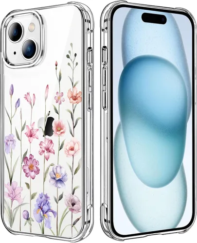 Miniatura 78 de Funda transparente de girasol compatible con iPhone SE 2022 SE 2020 7 8, funda trasera floral para niñas y mujeres, funda protectora transparente