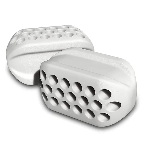 Jawline - Ejercitador facial de Jawfit – 1 par de ejercitadores de mandíbula de silicona de grado médico sin BPA para principiantes y usuarios Blanco