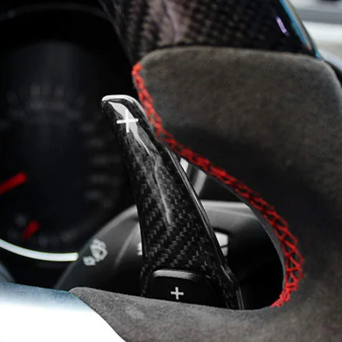 Miniatura 6 de iJDMTOY Extensiones de paleta grandes de fibra de carbono genuina negra compatibles con Chevy 2014-2019 C7 Corvette, Gen6 Camaro 2016 en adelante