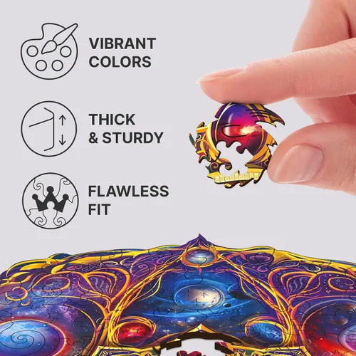 Miniatura 7 de UNIDRAGON Mandala Space Dreams - Rompecabezas de madera para adultos, 350 piezas con formas únicas, tamaño King, 13 x 13 pulgadas (13.0 x 13.0 in)
