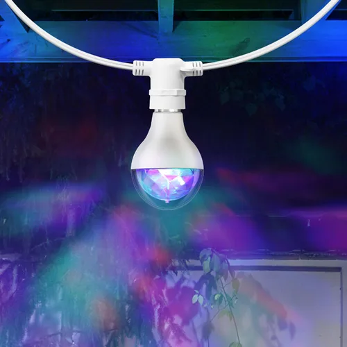 Miniatura 7 de Feit Electric Bombilla LED A23 giratoria multicolor para fiesta de discoteca, efecto de cambio de color de lente de diamante, base E26, bombilla