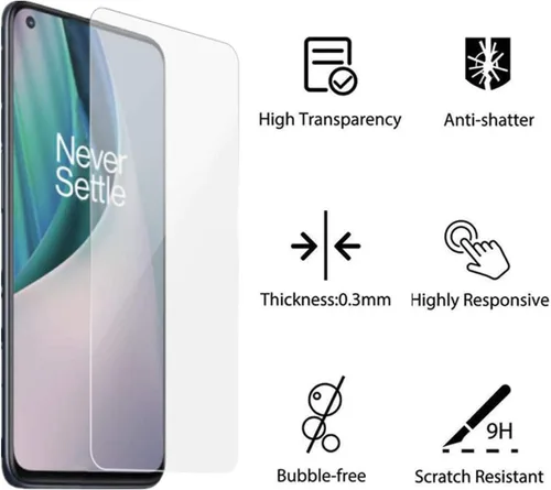 Miniatura 2 de Protector de pantalla para OnePlus Nord N10 5G de 6.49 pulgadas, [paquete de 2] dureza 9H 2.5D antiarañazos, vidrio templado para OnePlus Nord Nord