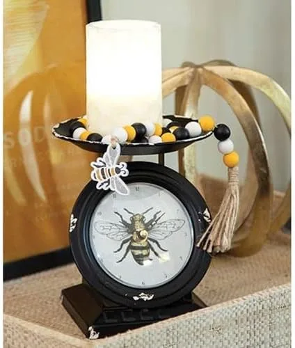 First of a Kind Reloj vintage a escala – Reloj de mesa vintage para granja – Estilo de mediados de siglo, reloj de metal vintage para decoración de